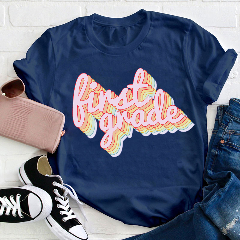 Personalized Rainbow Shadow Teacher T-Shirt