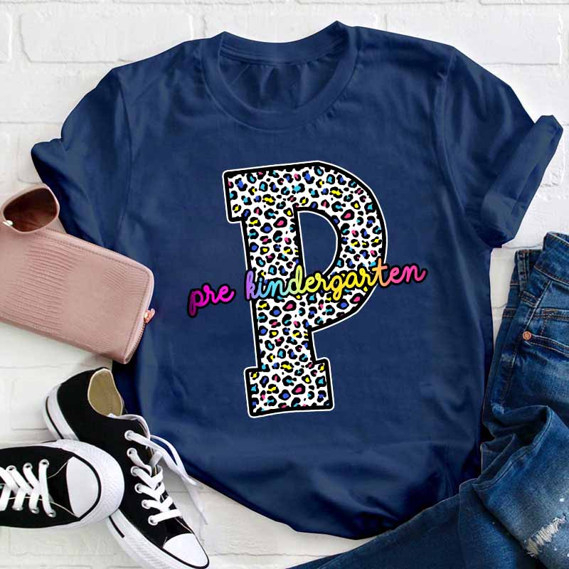 Personalized Colorful Leopard Teacher T-Shirt