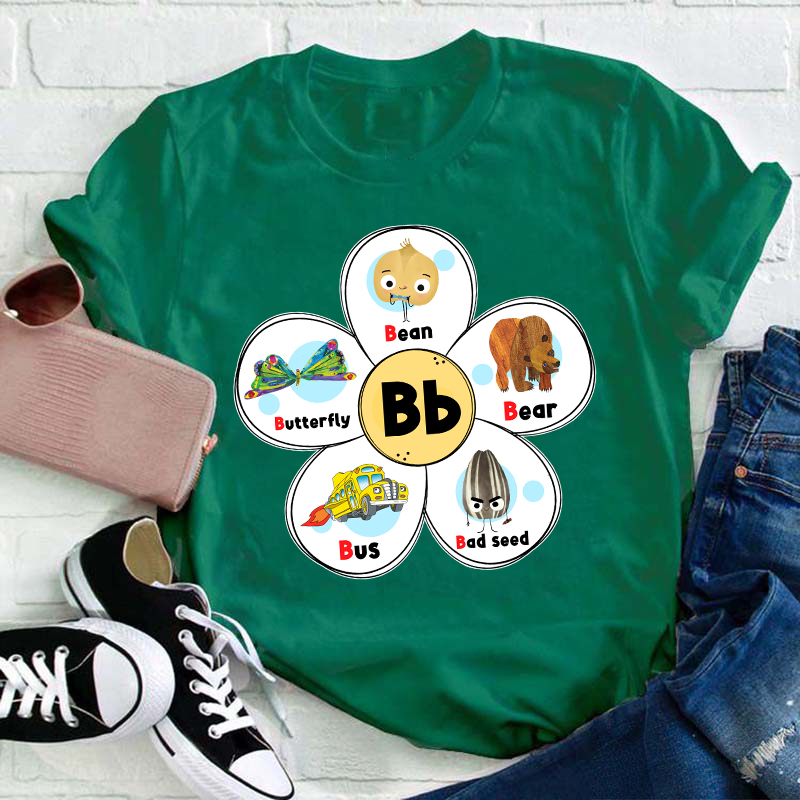 Bean Bear Bus Bad Seed Butterfly Teacher T-Shirt