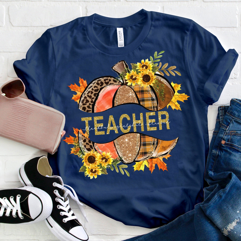 A Shining Halloween Pumpkin Teacher T-Shirt