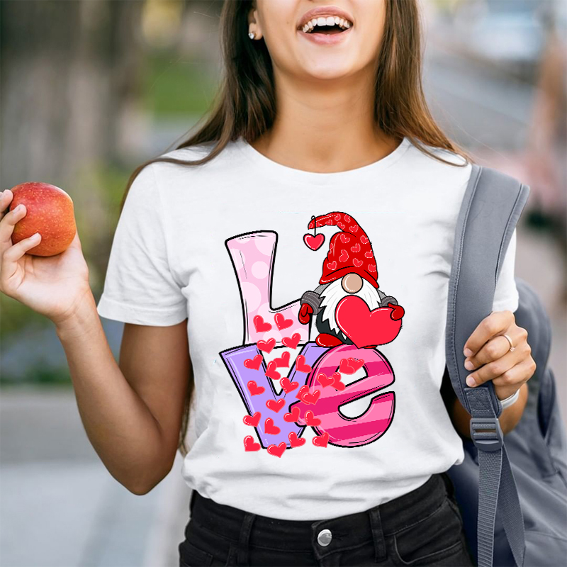 Gnome Send You Valentine Love Teacher T-Shirt