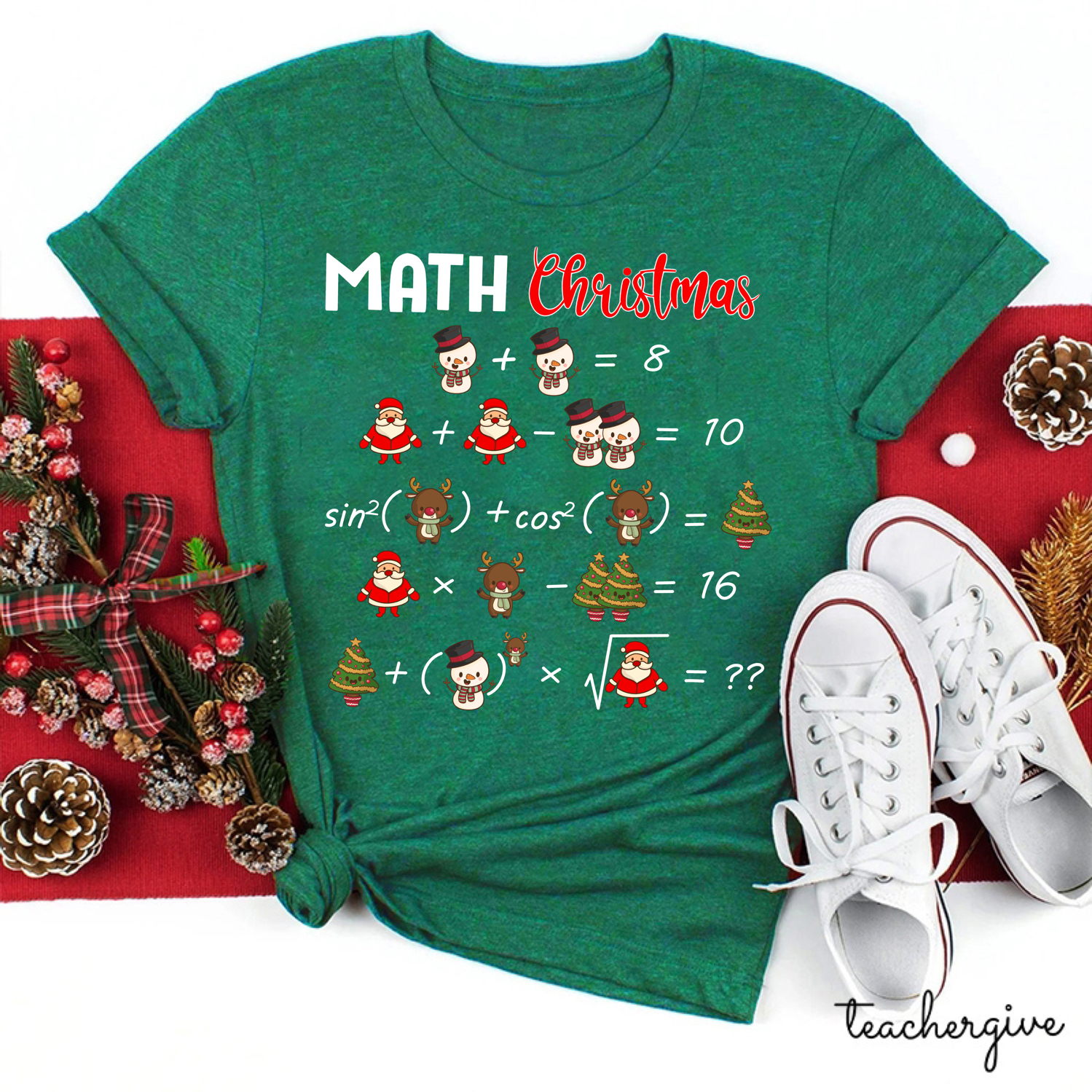 Math Christmas Teacher T-Shirt