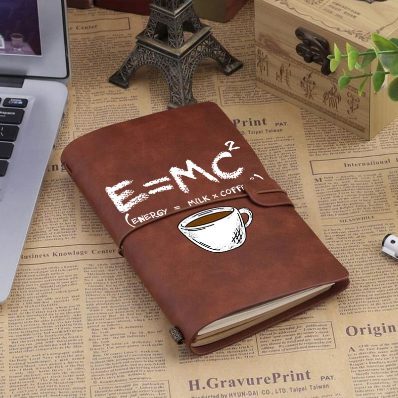 Energy=Milk+Coffee Faux Leather Notebook