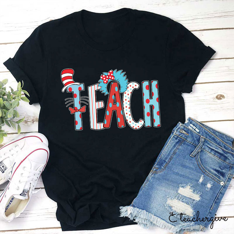 Teacher Cat In The Hat Teacher T-Shirt