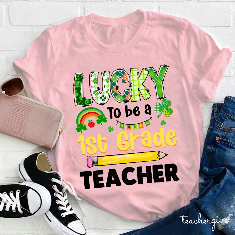 Personalized Grade Lucky To Be A Teacher T-Shirt