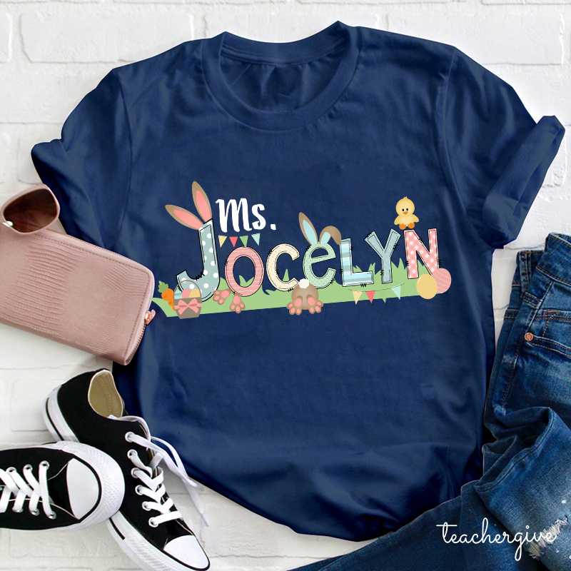 Personalized Happy Easter Teacher T-Shirt