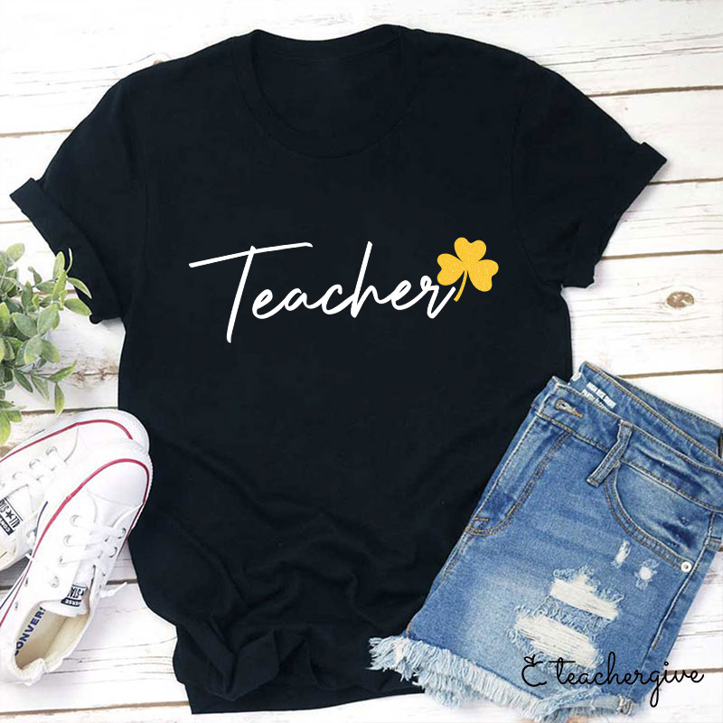 Glitter Clover Teacher T-Shirt