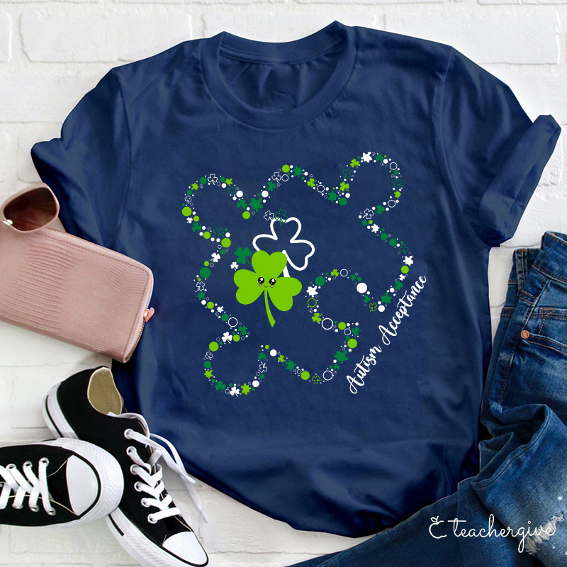 Puzzle Autism Acceptance Teacher T-Shirt