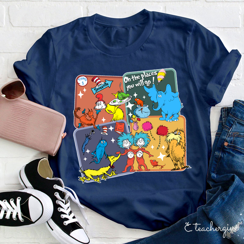 Dr. Seuss Cubes Teacher T-Shirt