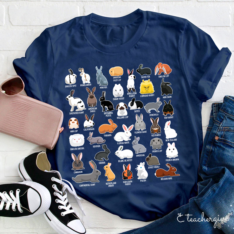 Learn About Various Rabbits Teacher T-Shirt