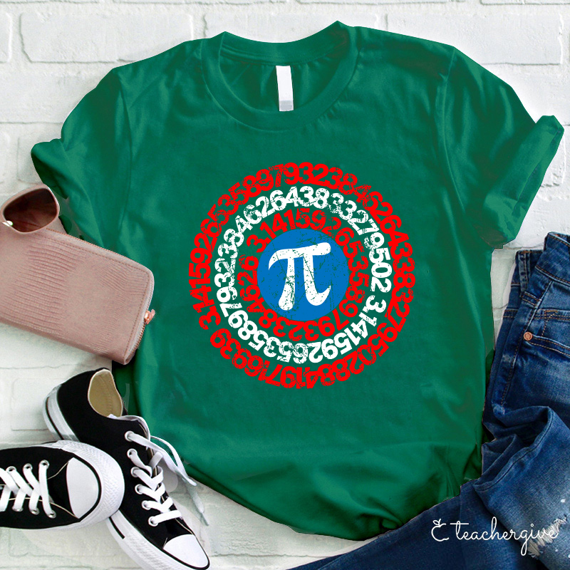 Captain America's Shield Of Pi Teacher T-Shirt