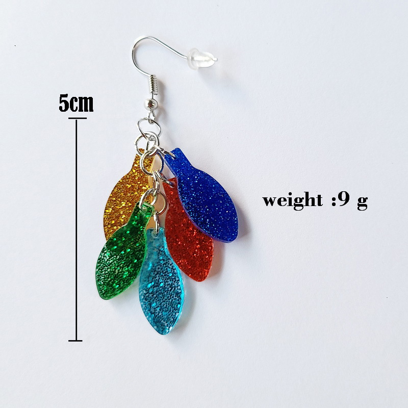 Christmas Colored Lights On Your Ears Teacher Acrylic Earrings