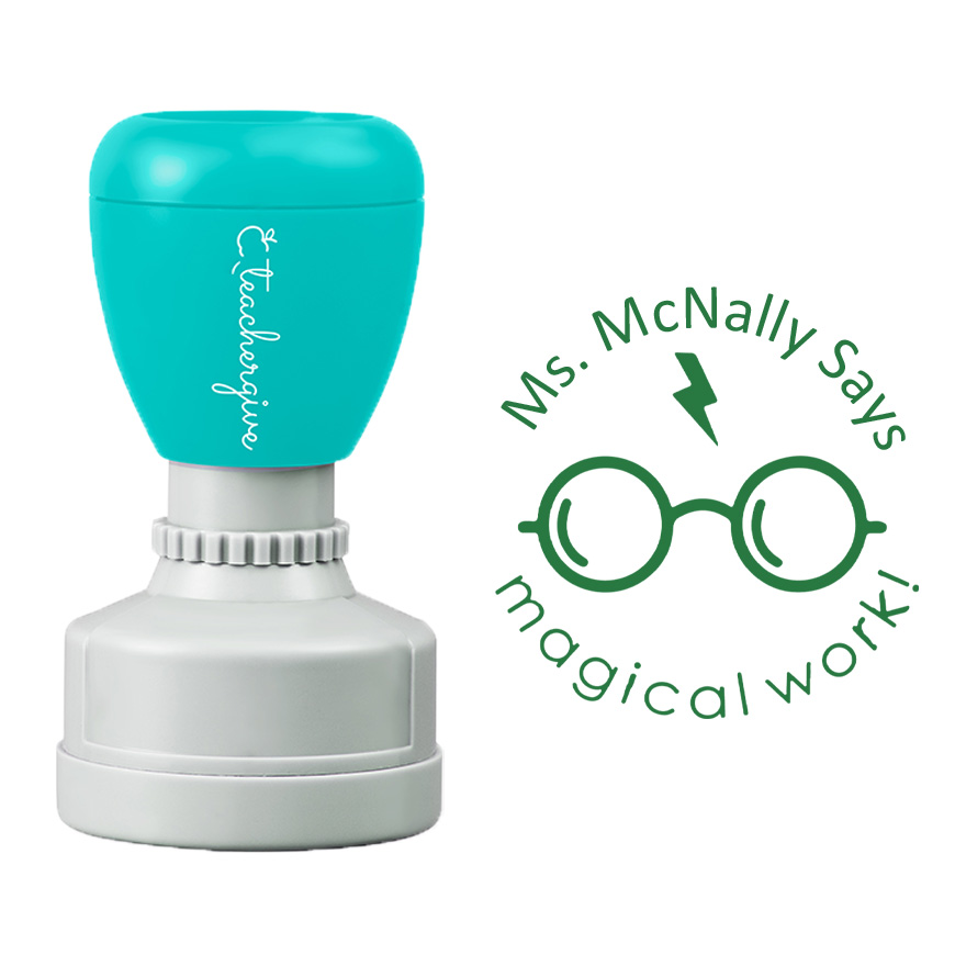 Personalized Teacher Says Magical Work Stamp