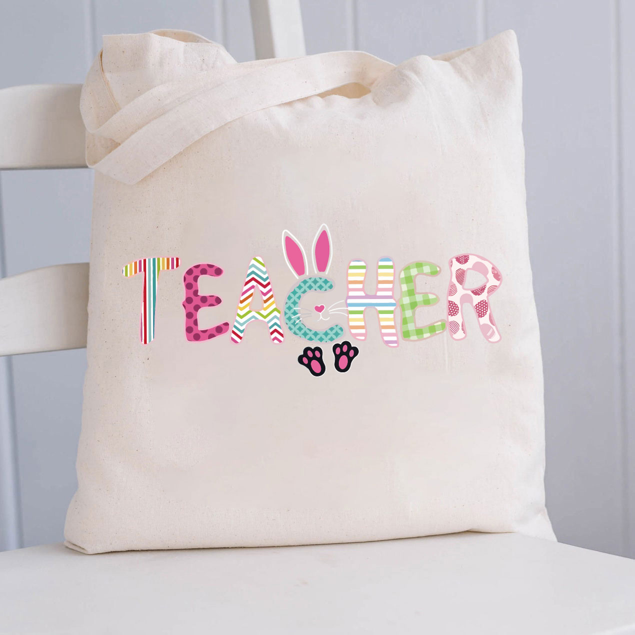 Teacher and Easter Bunny Tote Bags