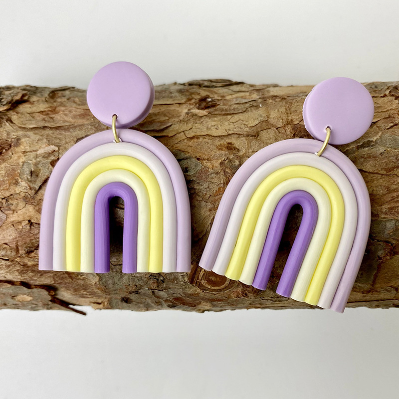 Clay Rainbow Fashion Earrings