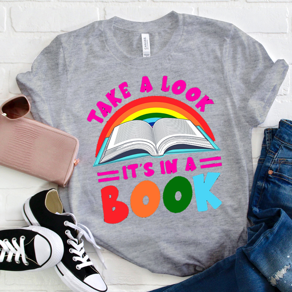 Take A Look It's In A Book Rainbow Stripes T-Shirt