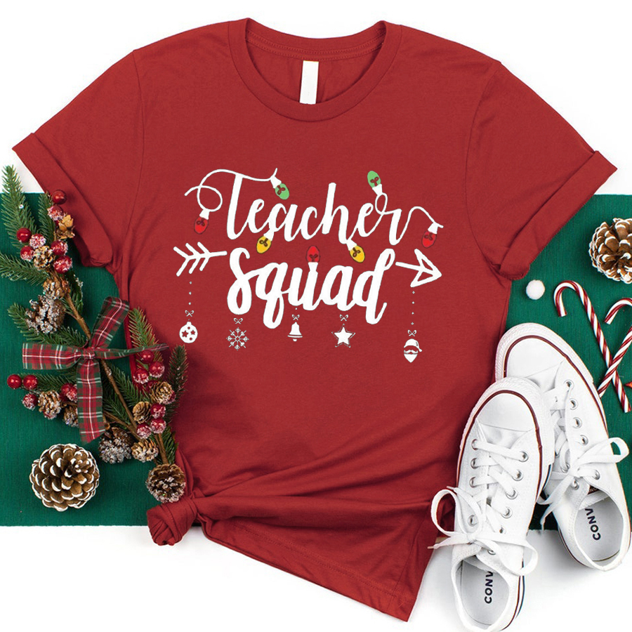 Christmas Vibes Teacher Squad Teacher T-Shirt