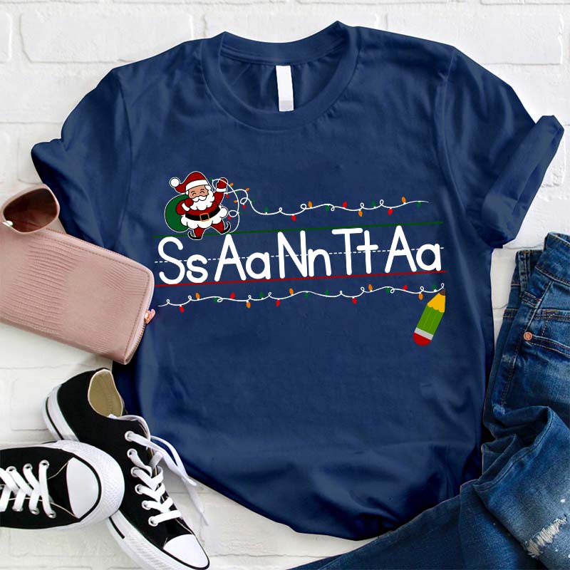 Read After Me S A N T A Teacher T-Shirt