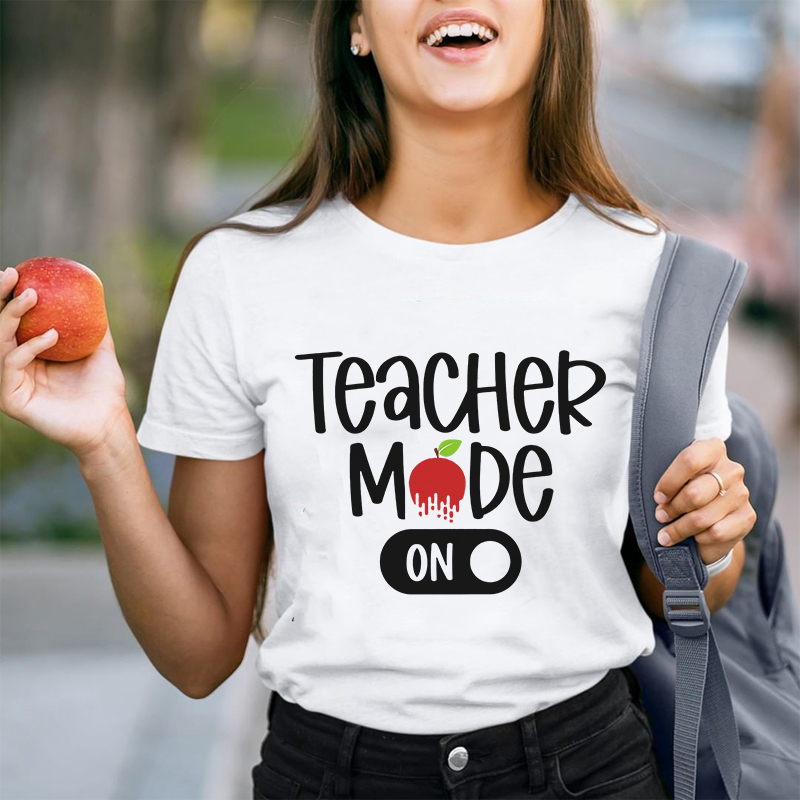 Teacher Mode On Apple T-Shirt