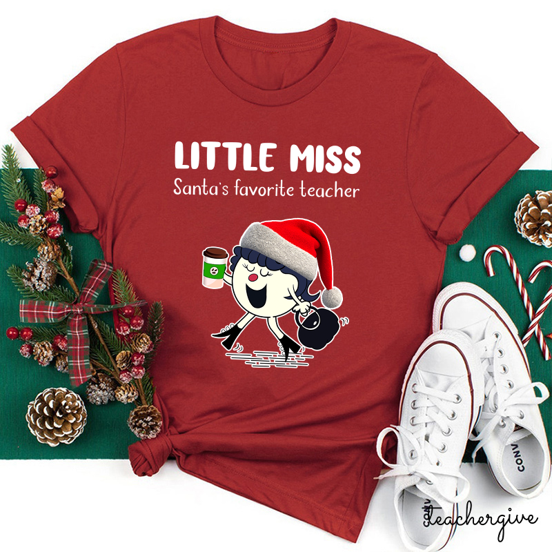 Little Miss Santa's Favorite Teacher T-Shirt