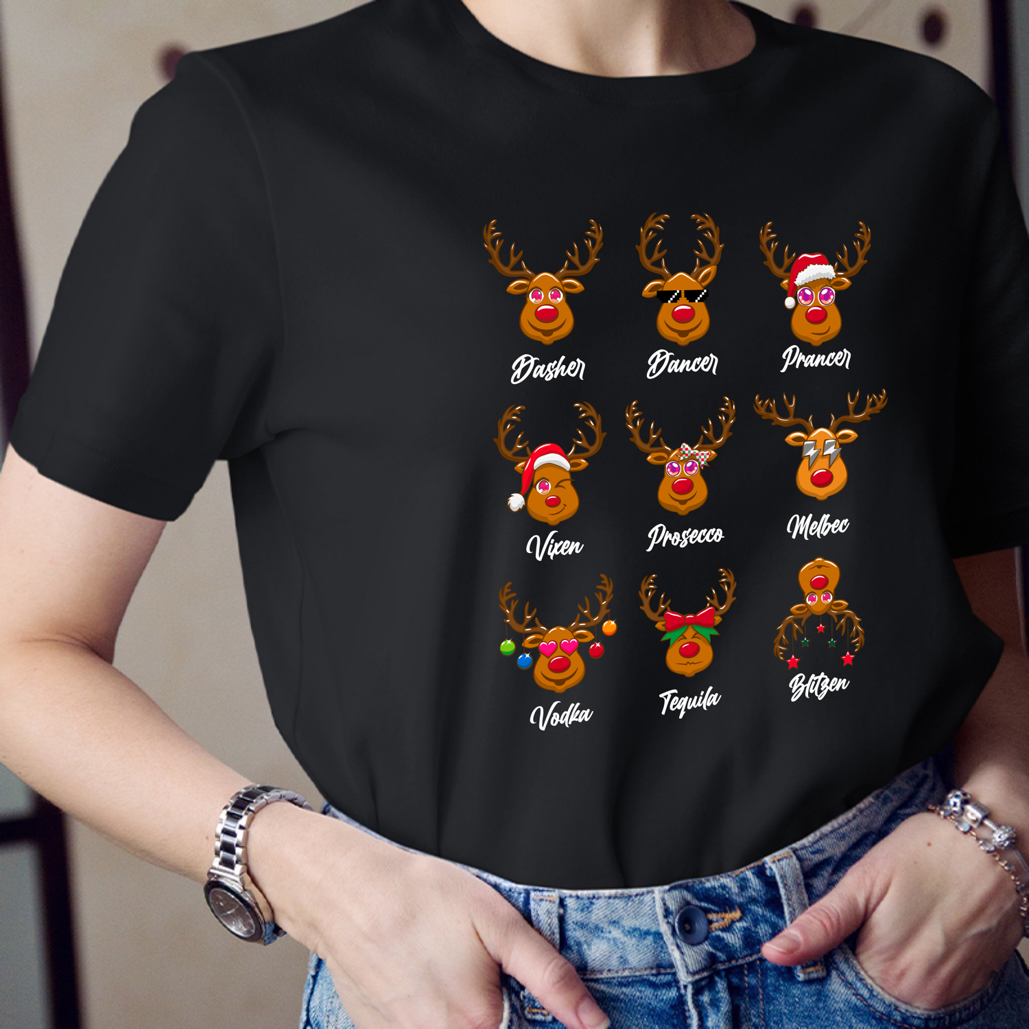Santa's Reindeer Teacher T-Shirt