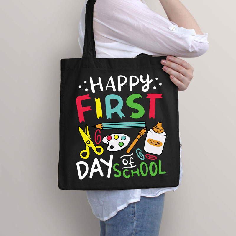Happy First Day Of School Pigment Tote Bag