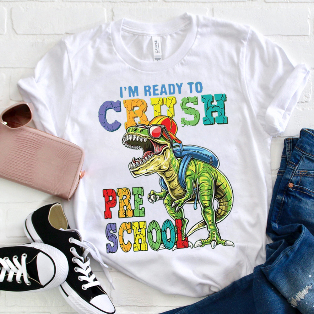 Personalized I'm Ready To Crush Preschool Dinosaurs T-Shirt