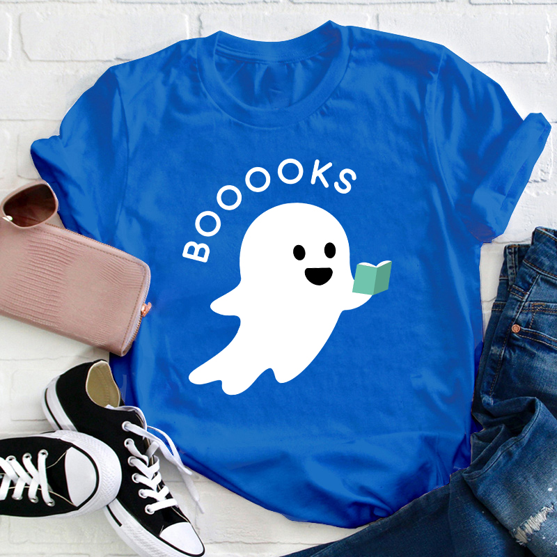 Booooks Happy Halloween  Teacher T-Shirt