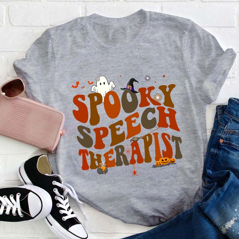Spooky Speech Therapist Teacher T-Shirt