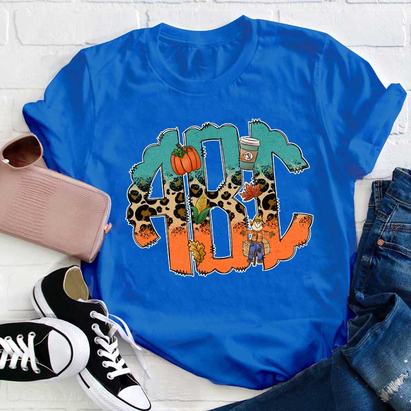 Personalized Halloween Letters Teacher T-Shirt