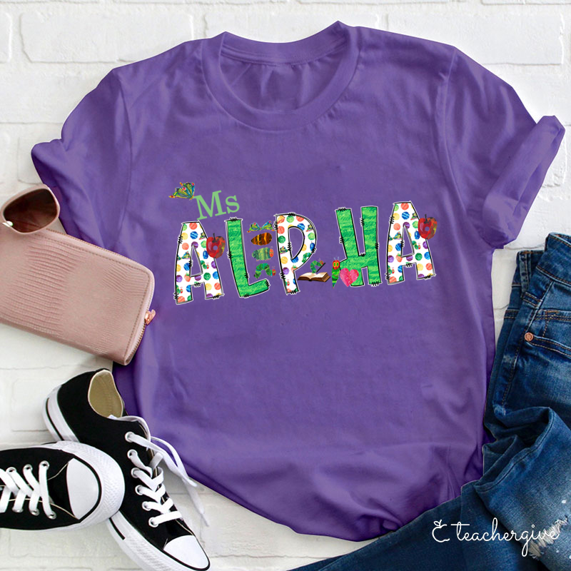 Personalized Very Hungry Teacher T-Shirt