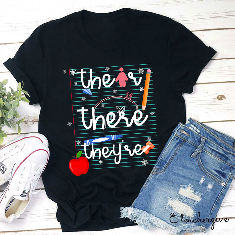 Their There They Are Book T-Shirt