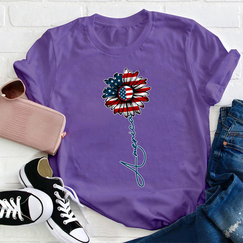 Flat Sunflower Teacher T-Shirt