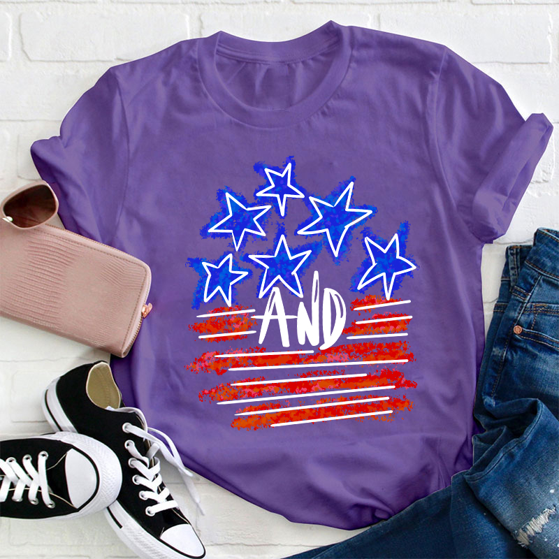 Stars And Flag Teacher T-Shirt