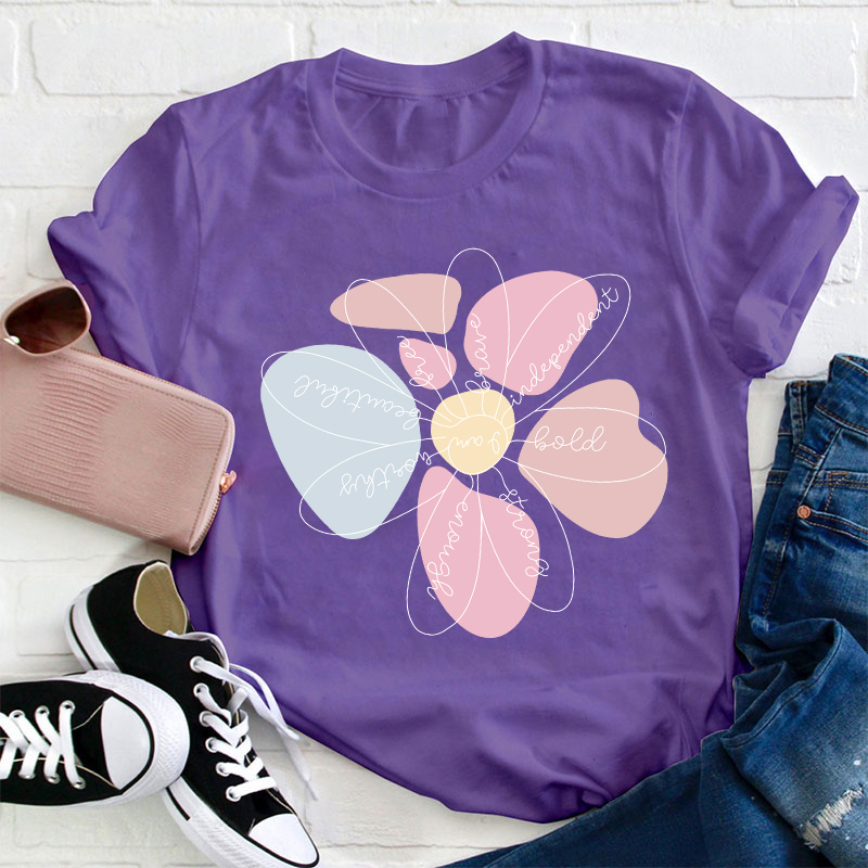 Flower I Am Teacher T-Shirt