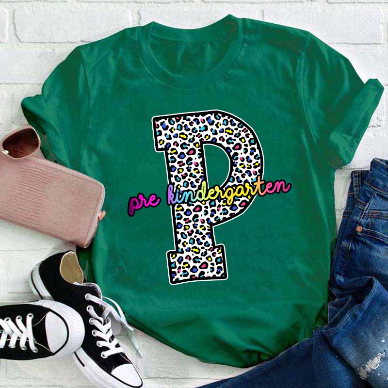 Personalized Colorful Leopard Teacher T-Shirt