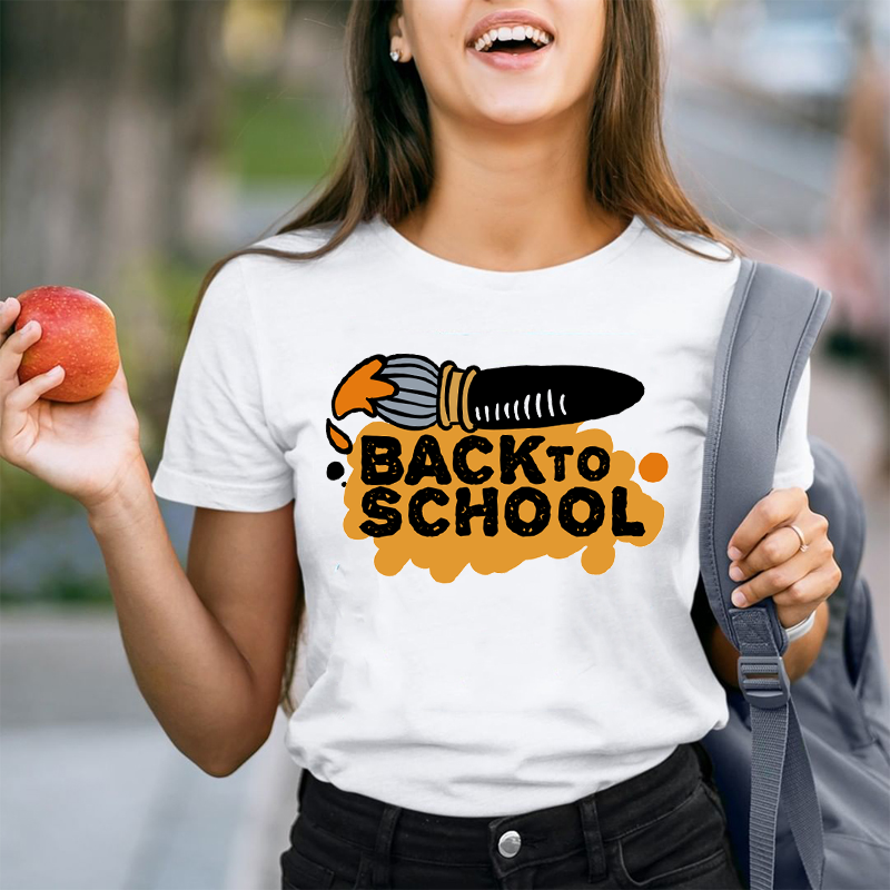 Back To School Cartoon Brush T-Shirt