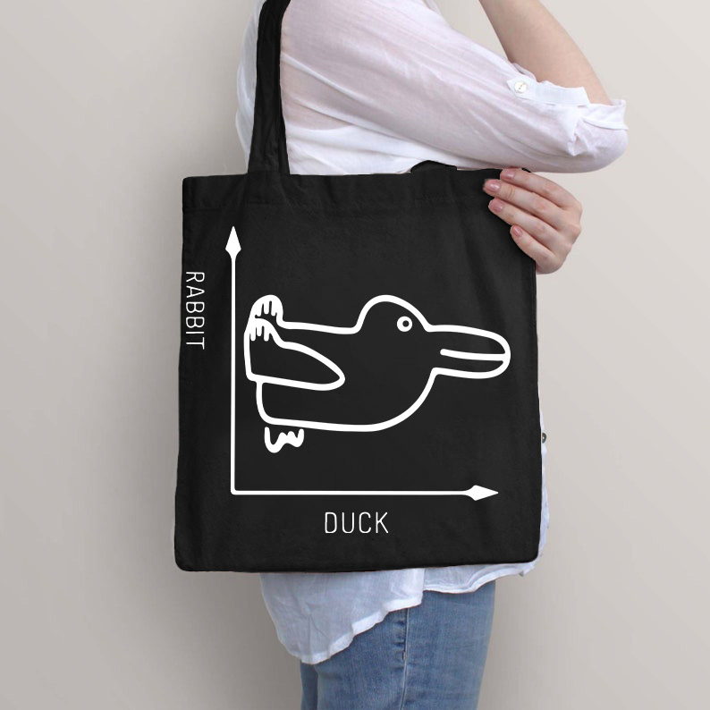 Duck Rabbit Graph Tote Bag