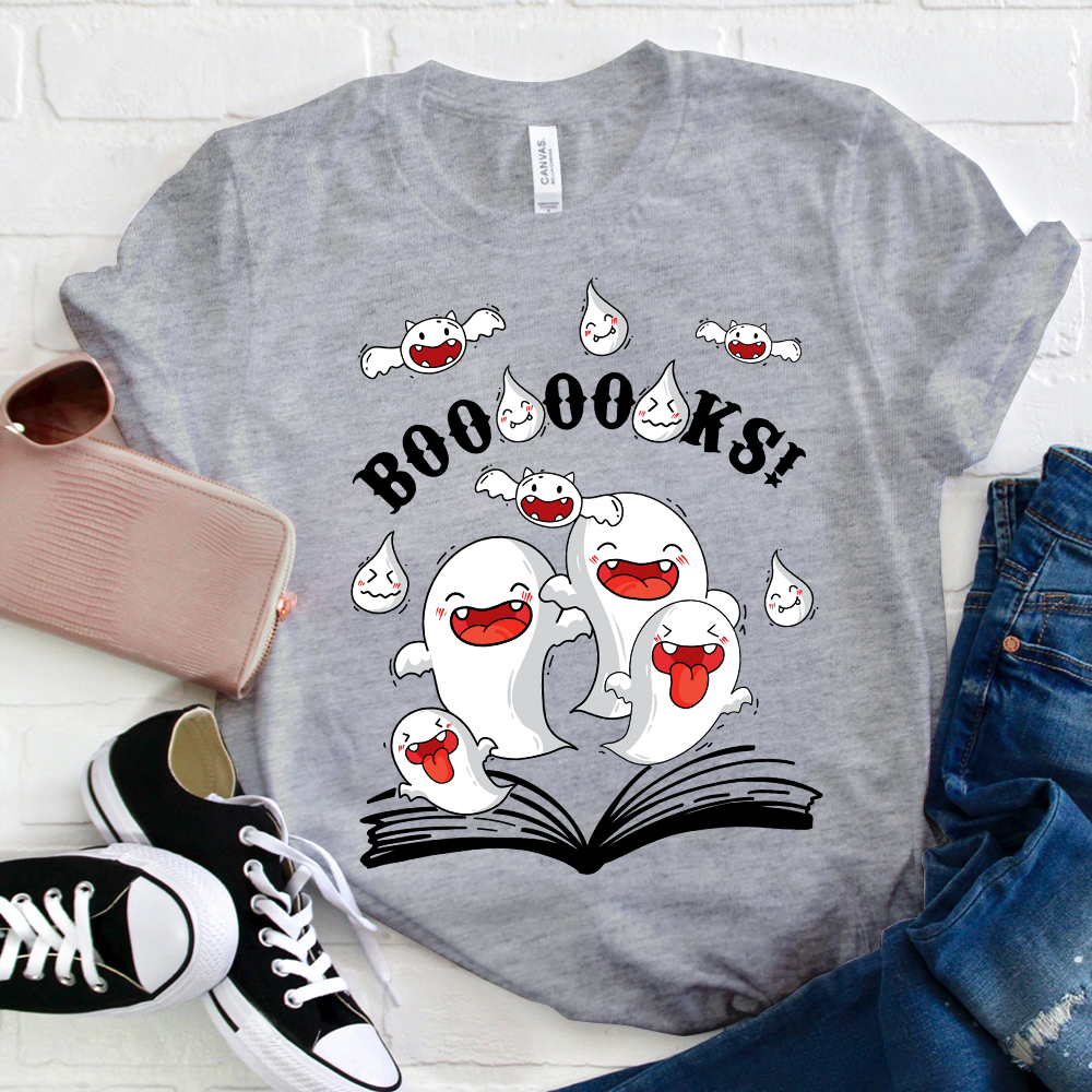 Halloween Booooks Cute Ghosts T-Shirt