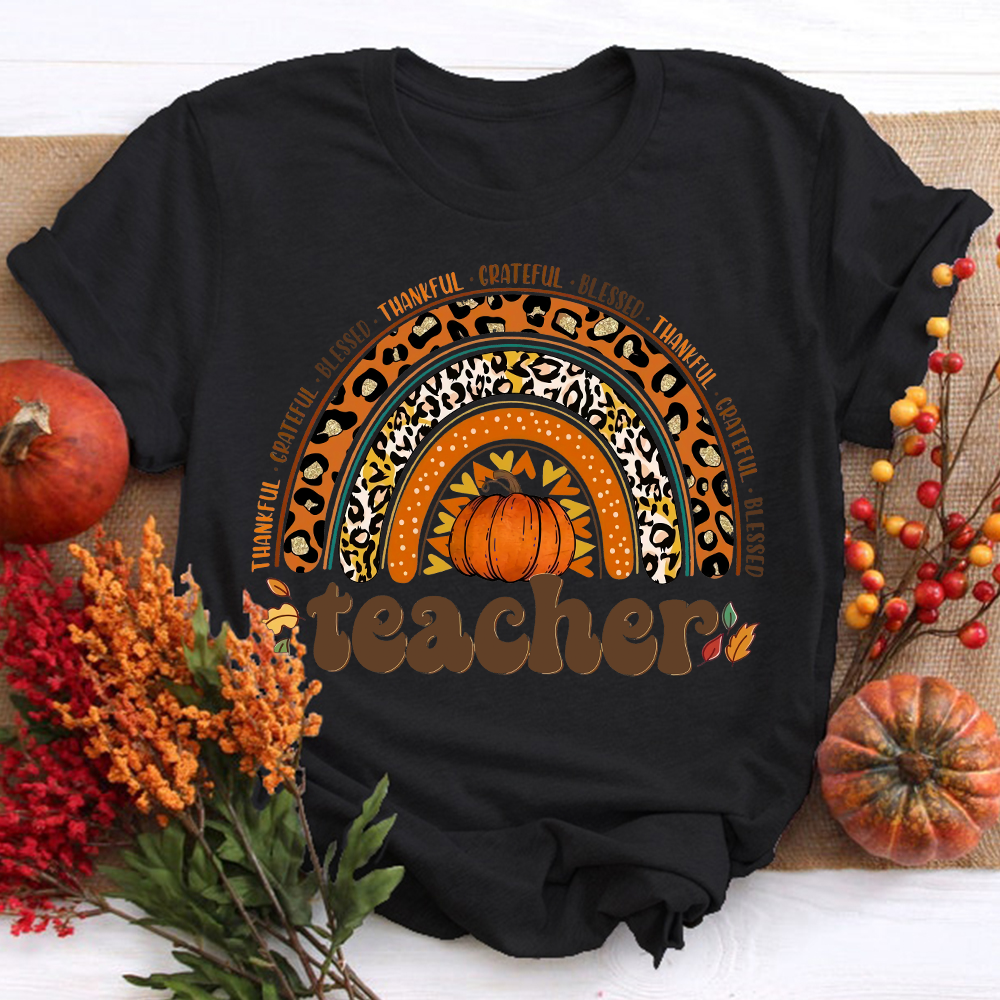 Shining Pumpkin Teacher T-Shirt