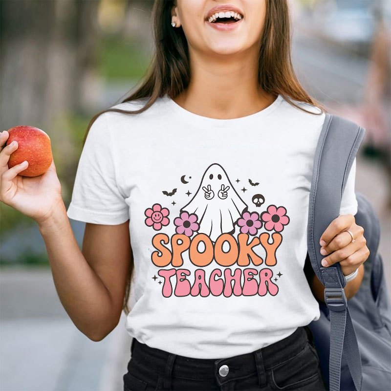 Spooky Teacher Peace Sign T-Shirt