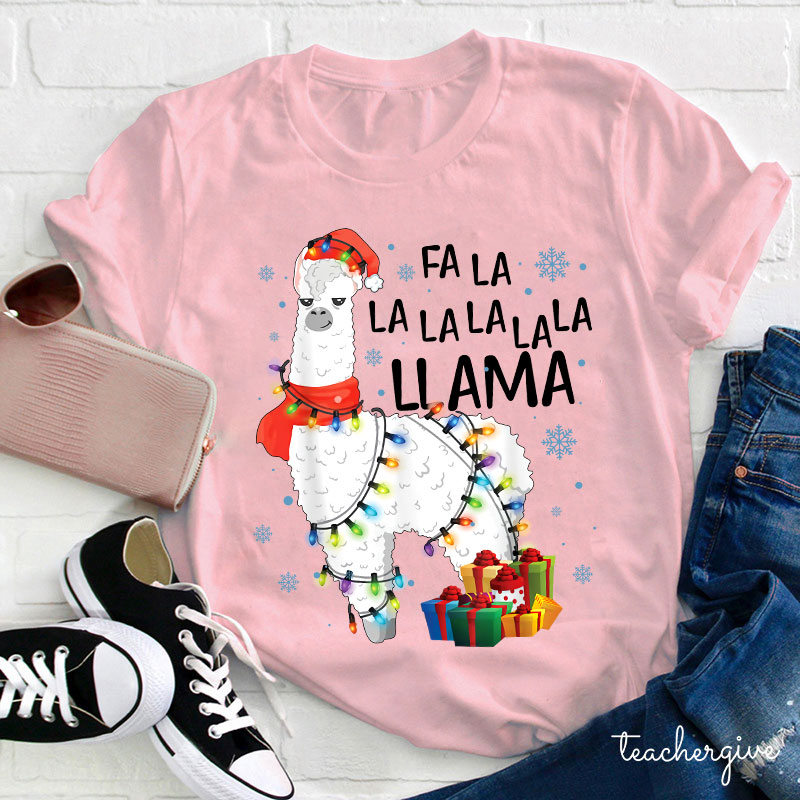 Fa La La La La La La Llama Teacher T-Shirt