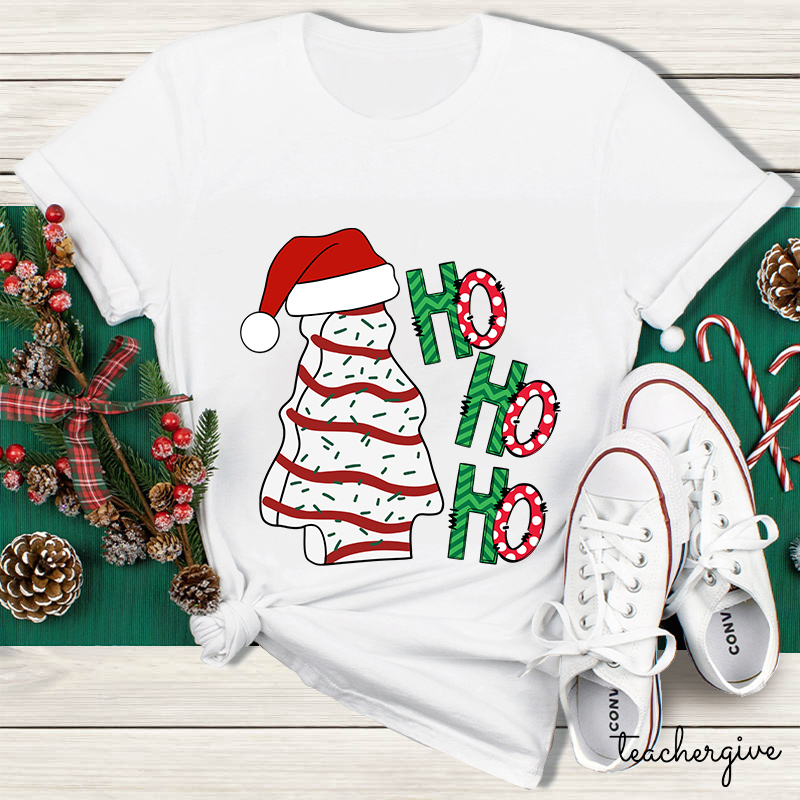 Ho Ho Ho Santa Claus Is Coming Teacher T-Shirt