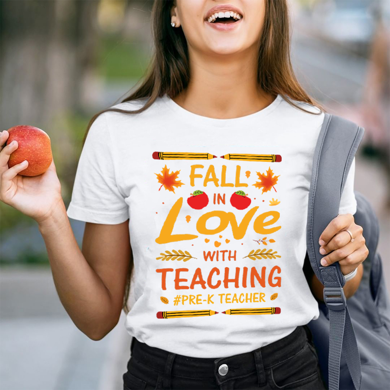 Personalized Fall In love With Teaching T-Shirt