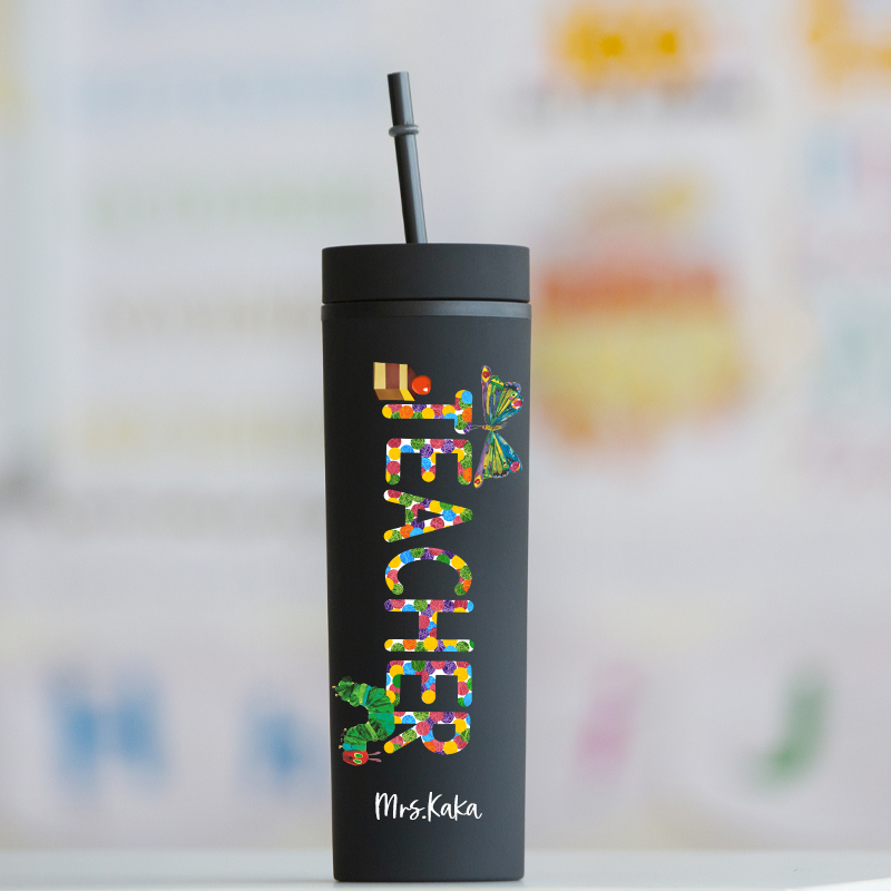 Personalized Teacher Butterflies  Skinny Tumbler