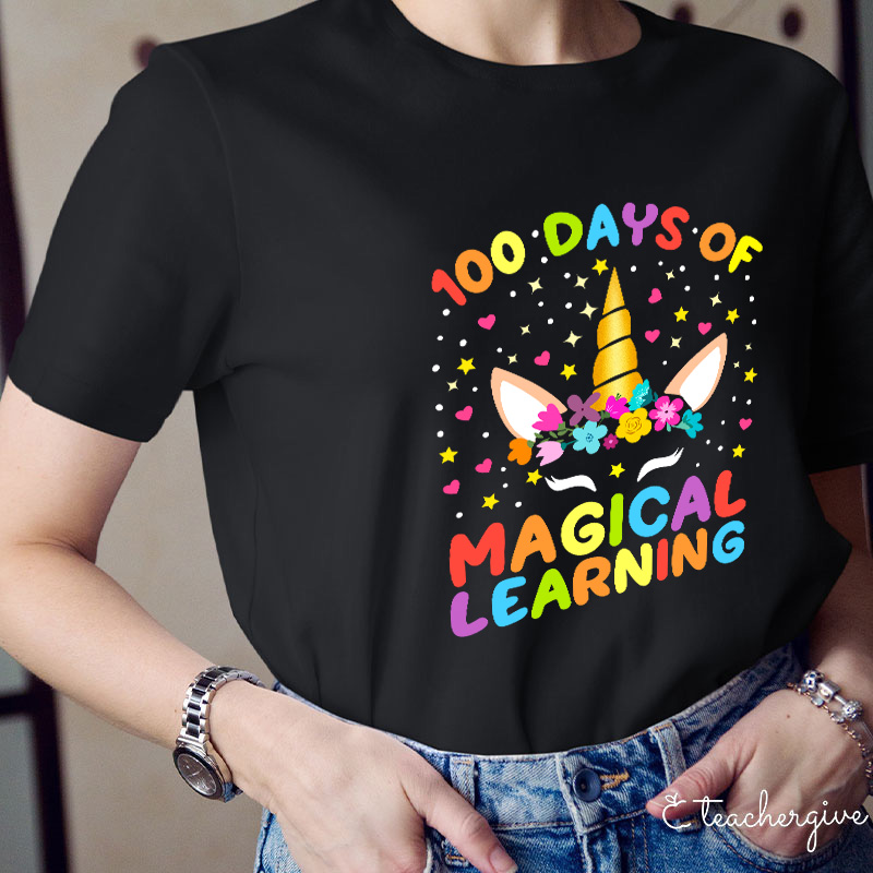 100 Days Of Magical Learning Teacher T-Shirt