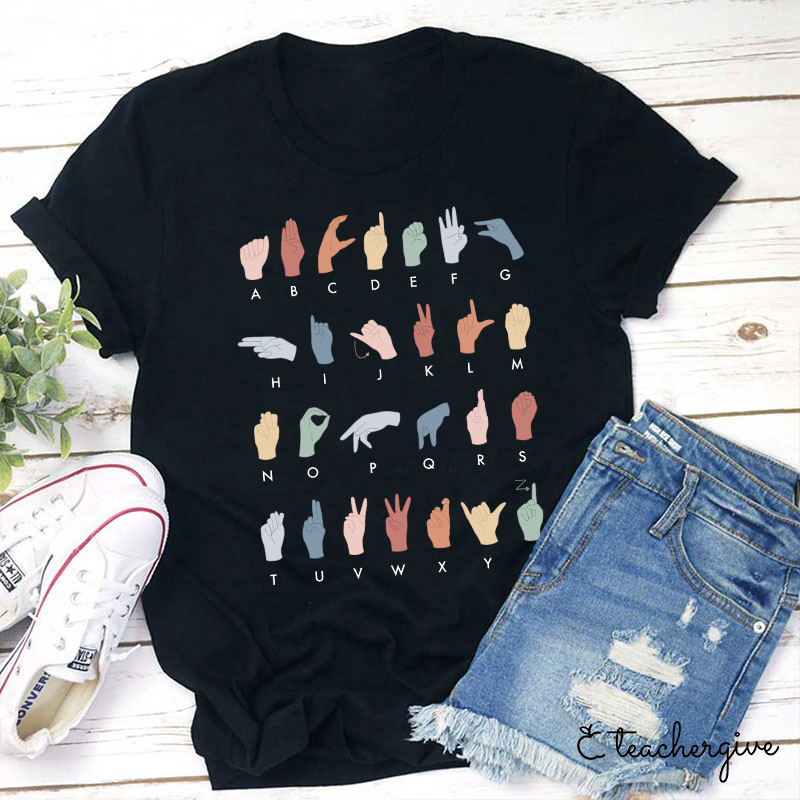 Sign Language Alphabet Teacher T-Shirt