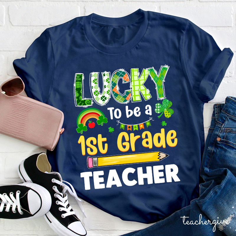 Personalized Grade Lucky To Be A Teacher T-Shirt