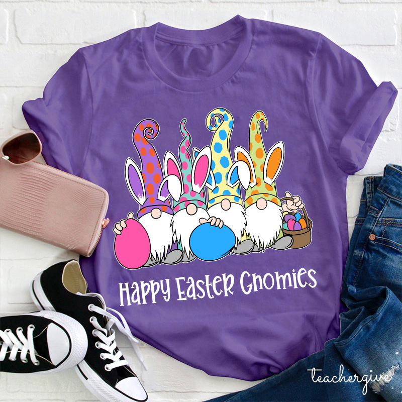 Happy Easter Gnomies Teacher T-Shirt
