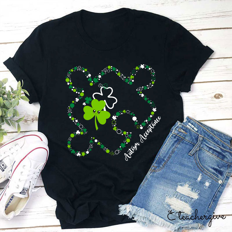 Puzzle Autism Acceptance Teacher T-Shirt